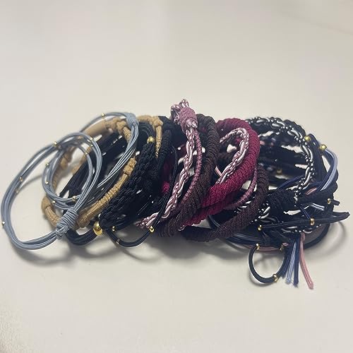 Elastic Hair Ties,20 Pcs Boho Hair Ties For Women No Damage,10 Colors Hair Ties For Thin Hair,Cute Bulk Hair Tie Bracelet For Thin And Thick Hair/Pony Tails (Style B)