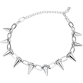 Just Follow Spike Chokers for Women Goth Necklaces Mens Chain Choker Collar Punk Streetwear Handmade Adjustable Vintage Rivet Jewelry