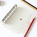 Ozzptuu Transparent PVC 6-Hole Ring Binder Cover Fresh Hand Books Snap Button Closure Round Ring Binders No Loose-Leaf Inner Core (A5)