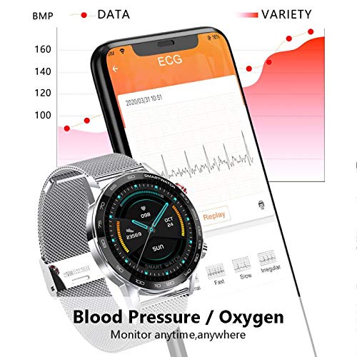 Microwear L16 Bluetooth impermeable Smartwatch Fitness Tracker,Moda,reloj deportivo,Podómetro,Control de Música,Monitor de Sueño,para iOS Android (Plata)