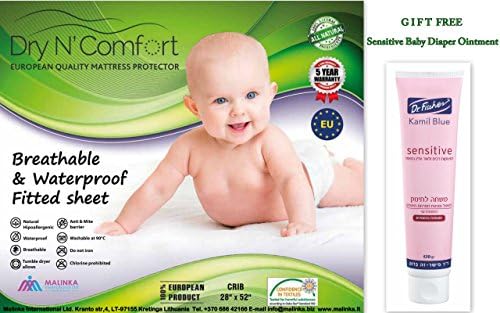 White Terry Baby Crib Toddler Mattress Protector Pad Cover Crib Size 52” X 28” X 6” Vinyl Free! Waterproff Hypoallergenic Waterproof Fitted Sheet Cotton 5 Years Warranty! Money Back Guarantee!
