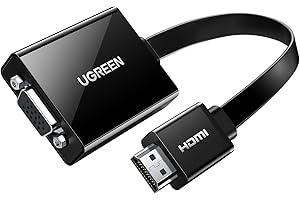 UGREEN HDMI to VGA Adapter 1080P 60Hz, 3.5mm Audio, with Micro USB for Power, HDMI Male VGA Female Adapter Compatible for PC,