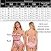 ADOME Women Lingerie Bodysuit V Neck Teddy Lace Babydoll Satin Pajamas Short Jumpsuit Nightwear Pink S