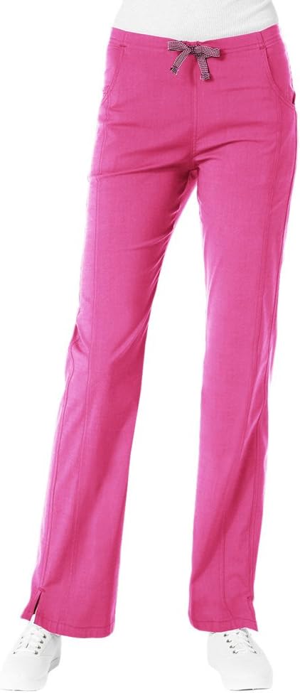 Ecoflex By Maevn Women's Half Elastic Front Panel Scrub Pant Medium Petite Rose Pink