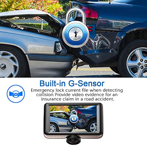 360 Degree Dash Cam for Car,Dual Lens Full HD 1080P Front and 720P Rear