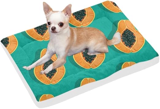 Amazon Kwesg ペットベッド 美味しいパパイヤ マット ペットクッション 犬用 猫用 寝床 もこもこ ふわふわ 柔らかい 丸洗える 滑り止め ケージ用敷物 暖かい 四季通用 防寒対策 53x75cm Kwesg ベッド クッション 通販