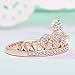 Similanka Women's Crown Tiara Rings Exquisite 18K Rose Gold Plated Princess Tiny CZ Diamond Accented Promise Rings for Her Size 5-10 (Rose Gold, 9)