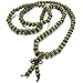 INBLUE Men,Women's 8mm Wood Bracelet Link Wrist Necklace Chain Tibetan Buddhist Green Sandalwood Bead Prayer Buddha Mala Chinese knot Elastic
