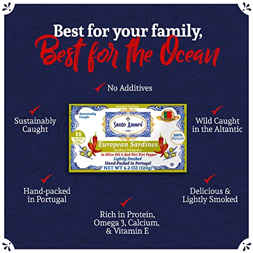 Santo Amaro Authentic European Sardines in Olive Oil & Red Piri Piri