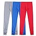 Bienzoe Girl's Knit Cotton Stretch School Uniform Lace Antistatic Legging 3 Pack Dk Size 10