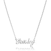 Hidepoo Paisley Necklace - 18K Gold Plated Name Necklace for Women Jewelry Silver