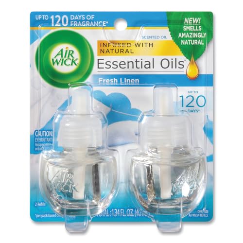 Air Wick Plug in Scented Oil Refill, 2 ct, Fresh Linen, Air Freshener, Essential Oils