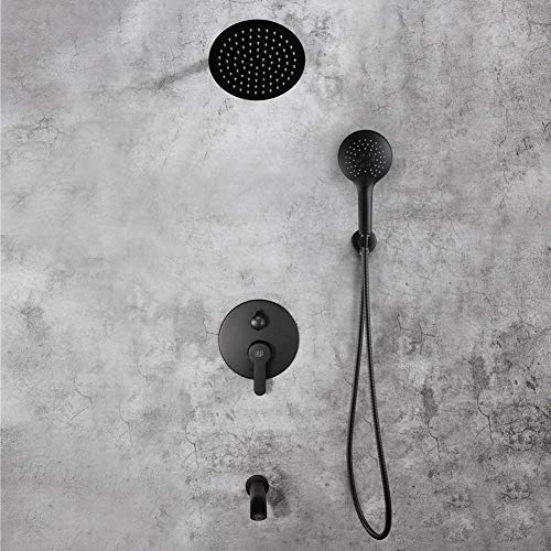 POP SANITARYWARE Matte Black Tub and Shower Faucet Set with Handheld