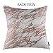oFloral Marble Throw Pillow Covers Rose Gold Rock Stone Surface Natural Marble Slab Decorative Square Pillow Case 18