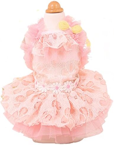 MaruPet Fashion Sweet Puppy Dog Bling Bling Printed Princess Skirt Pet Dog Lace Cake Camisole Tutu Dress (One Size Up Recommended)