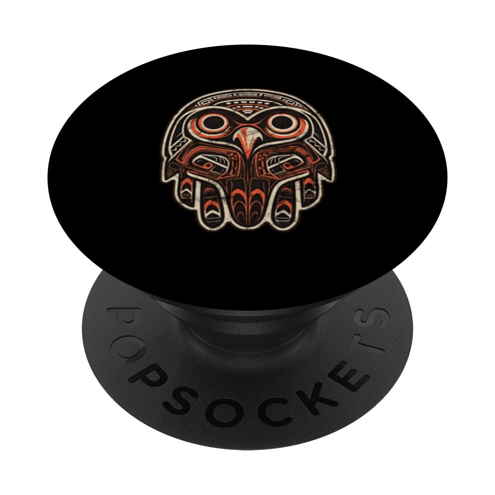 Eagle, falcon, Haida Indian style, animals, birds, vintage PopSockets Swappable PopGrip