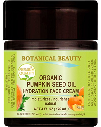 ORGANIC PUMPKIN SEED OIL HYDRATION FACE CREAM. For NORMAL - DRY - SENSITIVE SKIN. 4 Fl. oz - 120 ml.