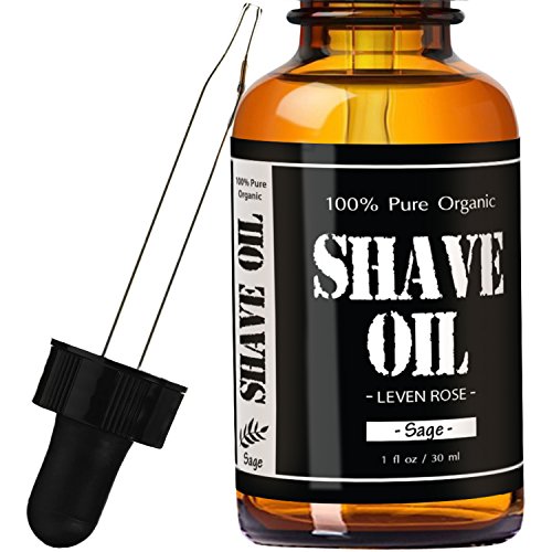 #1 TRUSTED Sage Shave Oil by Leven Rose - 1 oz - Closer Shave, Softer Skin, Natural Organic Ingredients