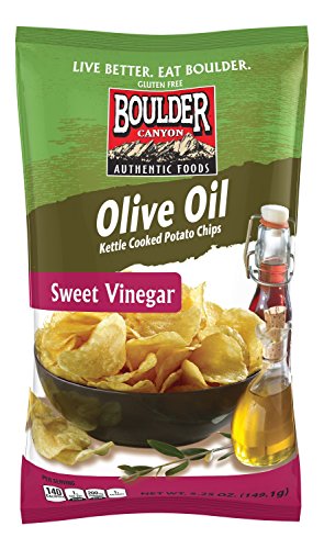 Boulder Canyon Kettle Cooked Potato Chips, Cooked in 100% Olive Oil, NON-GMO Verified, Gluten Free, Sweet Vinegar, 5.25 Ounce One 5.25 Ounce Bag - Thumbnail 2