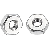 Kozelo 100pcs Hex Nuts - [#5-40] 304 Stainless Steel 18-8 (A2-70) Hardware Nuts for Mechanical Repair &amp; Assembly, Standard Inch Coarse Thread Nut, Bright Finish, Silver
