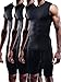 Neleus Men's 3 Pack Compression Wear Sport Athletic Sleeveless Tank Top,02,Black,M,Tag L