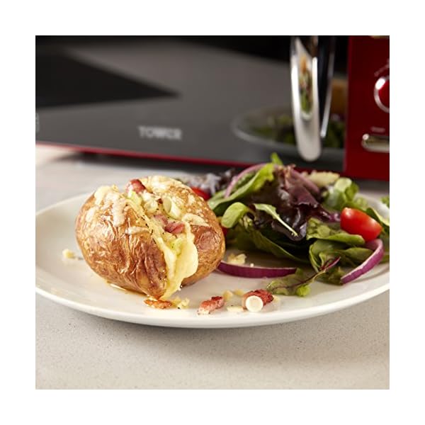 Tower T24019R Infinity Digital Solo Microwave with 6 Power Levels, 8 Auto Cook Options, 60 Minute Timer, Defrost…