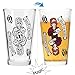 Avery Barn 16 oz Pint Beer Glasses - Casino Night Poker Blackjack Party Supplies Color Changing Playing Card Drinking Pub Glassware - Gift for Him - Set of 4