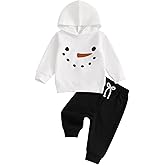 Ayalinggo Toddler Baby Boy Girl Christmas Outfits Long Sleeve Hoodie Snowman Sweatshirt Pants Cute Infant Fall Winter Clothes