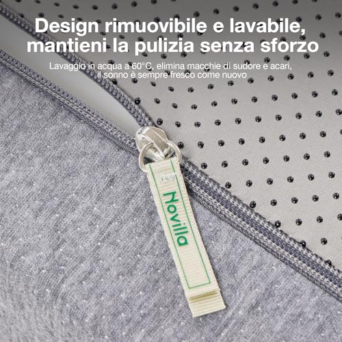 Novilla Single Mattress 90 x 200 cm, Height 20 cm – Memory Foam Gel & Bamboo Fibre, Breathable with 7 Zone Support, Washable Mattress Cover 60 °C, OEKO-TEX & CertiPUR-US Certified