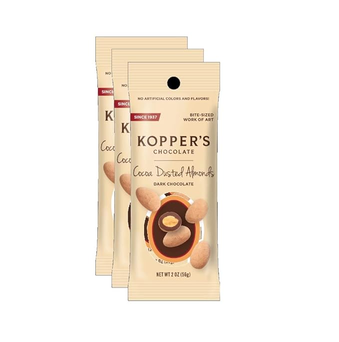 Kopper's Chocolate Cocoa Dusted Almonds 2oz Grab & Go Bag