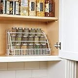 White Spice Rack Rubbermaid 3-Tier Step Shelf Pull