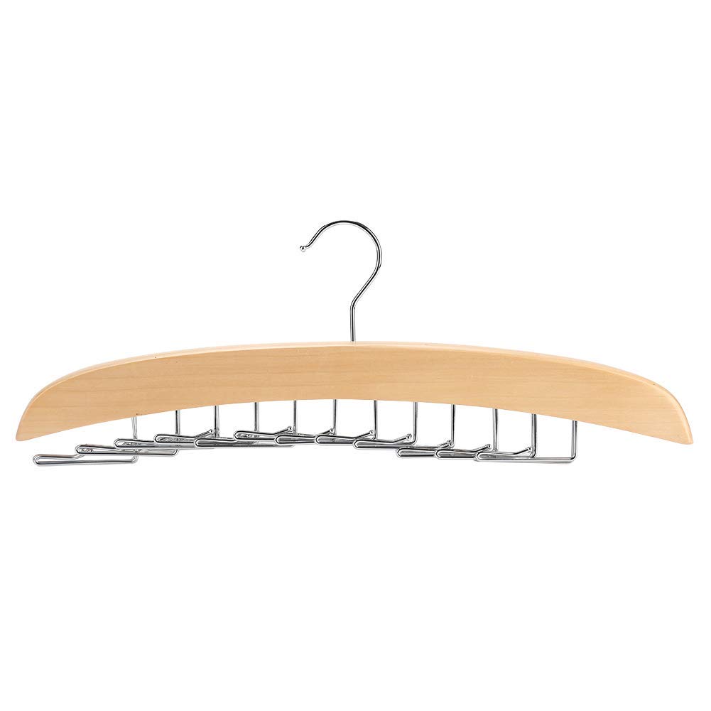 Tie Hanger Rack 24 Hooks Rotating Belt Holder Wooden Closet Ties Storage Organizer
