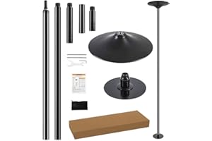PRIORMAN Dance Pole Set -Premium Height Adjustable 7.38-8.85ft Portable 45mm Diameter 360°Spinning Dancing Pole for Home,200KGS Capacity,Drill-Free Installation with Floor-to-Ceiling Stability