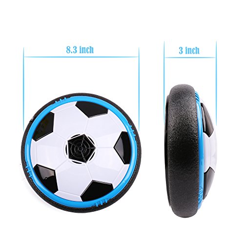 Game Toy for kids, Amazing Hover Ball with LED Lights & Foam Bumpers Football Toys for children Air Power Training Ball for Indoor or Outdoor with Parents Game Perfect for Kids gifts(Blue/Black)