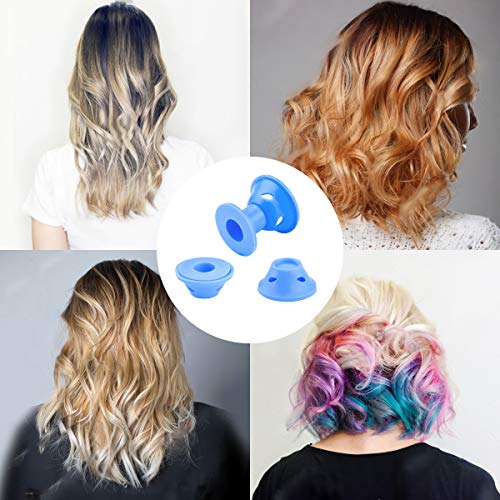 40 Pcs Magic Hair Rollers - Curling Hair Styling Tool Include 20pcs Large Silicone Hair Curlers and 20pcs Small Silicone Curlers (Blue)