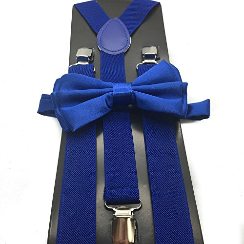 Awesome Royal Blue Wedding Accessories Adjustable Bow Tie & Suspenders