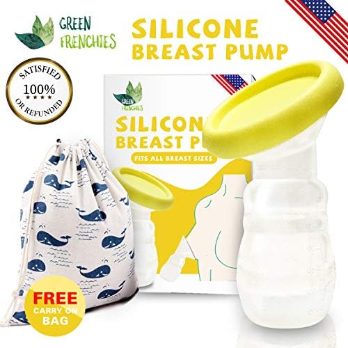 G.F. Silicone Breast Pump with lid, Transparent Manual Pump for Breastfeeding with Suction Base, Milk Collector with Carryon Bag