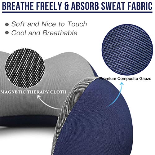 Aisprts Travel Pillow, 100 Percent Pure Memory Foam Neck Pillow, Comfortable & Breathable Cover, Machine Washable, Super Soft (Navy Blue)