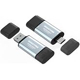 Gigastone USB-C+A Portable SSD 512GB (2-Pack) USB 3.2 Gen 2 Up to 500MB/s for iPhone 4K ProRes Recording/PS5/MacBook/iPad/Android/Laptop/OTG USB 3-Year Warranty External Solid State Drive