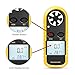 Anemometer, Digital LCD Wind Speed Meter Gauge Air Flow Velocity Thermometer Measuring Device with Backlight for Windsurfing, Sailing, Kite Flying, Surfing Fishing Etc. (Mini Anemometer) (Yellow)