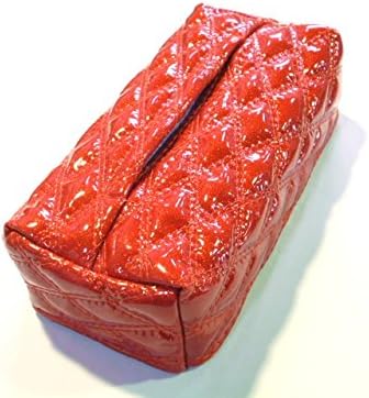 Amazon ダブルステッチキルト ティッシュカバー ラメ赤レッド モコモコ質感キルトティッシュケース 車用ティッシュカバー ボックス 車 バイク