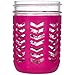 JarJackets Silicone Mason Jar Protector Sleeve - Fits Ball, Kerr 16oz (1 pint) WIDE-Mouth Jars | Package of 3 (Sangria)