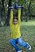 Jungle Gym Kingdom Trapeze Bar Rope Swing and Spin - Blue