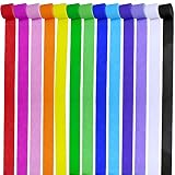 Supla 13 Rolls 355 Yard Party Streamers Backdrop Decorations Red Green Blue White Black Crepe Paper Rainbow Streamers 1.8" W x 27 Yard/roll for Birthday Christmas