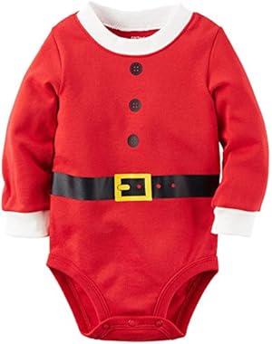 Carters Unisex Baby Santa Collectible Bodysuit Red