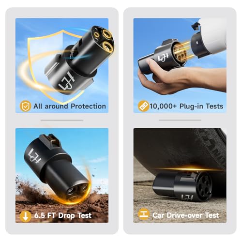 LJH J1772 to Tesla Charger Adapter, Max 80A/240V – J1772 to NACS Adapter for Tesla Model 3/Y/X/S/Cybertruck and All Electric Vehicles in the NACS Alliance