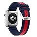 for Apple Watch Band, Soft Silicone Strap Replacement Bracelet Band with Stainless Metal Clasp for iWatch Series 4 Series 3 Series 2 Series 1 Sport and Edition(42/44mm-Dark Blue/Red)
