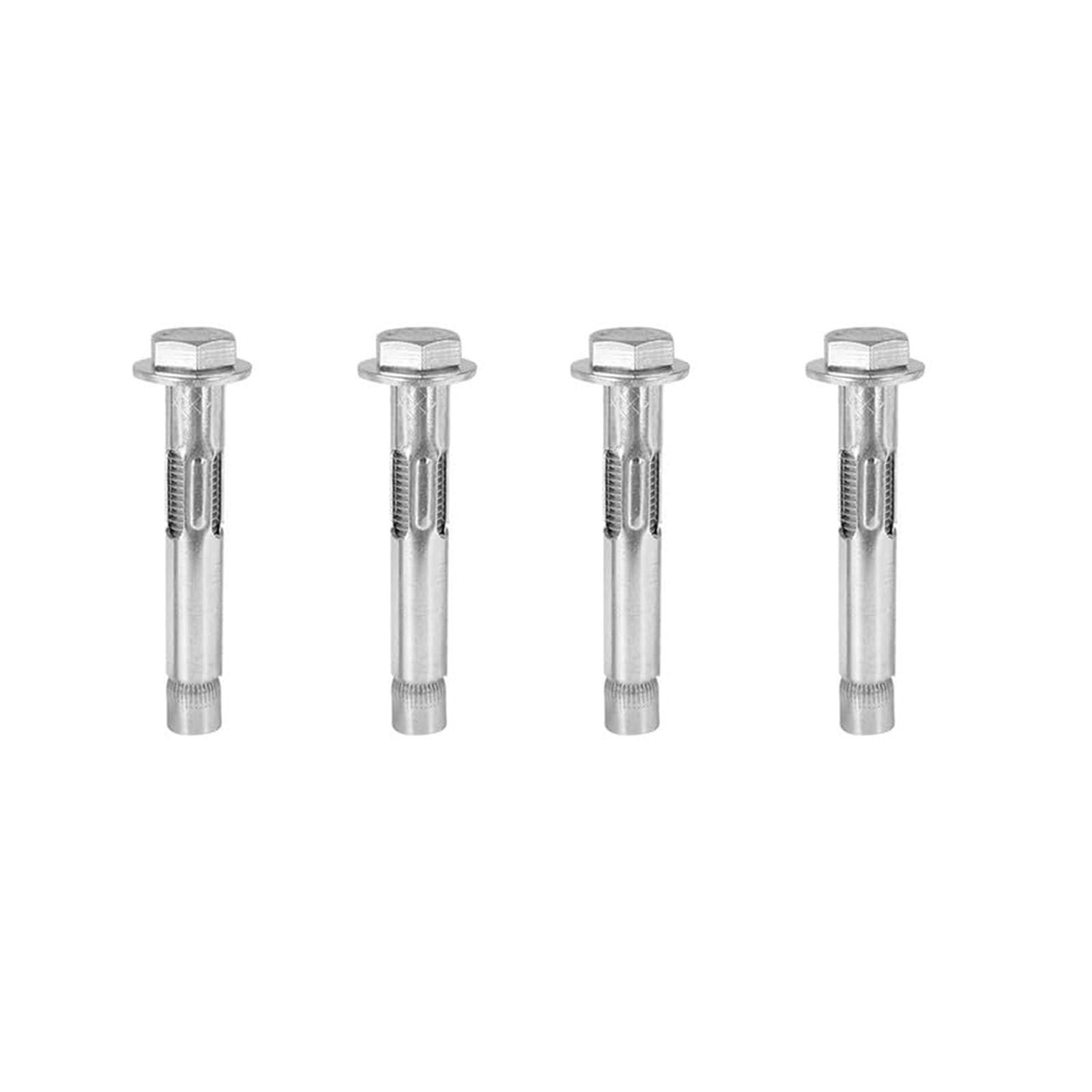Leliafleury M6*80 Expansion Screw Bolts 4Pcs Stainless Steel Anchor Bolts External Hex Nut Expansion Sleeve for Wall Brick Concrete Masonry Fixings
