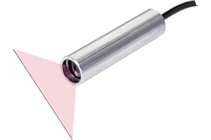 QUARTON Red Line Laser Module, 110° Fan Angle, 40 cm Focus Length, Class 1 (<0.39 mW), 635nm, VLM-635-56 LPO-D110-F40, Stainless Steel Housing, 3~6 VDC, Medical & scientific measurement – Made in Taiwan