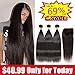 Ayniss Straight Hair Bundles with Closure 100% Brazilian Straight Virgin Hair 3 Bundles with Lace Closure Free Part Human Hair Extensions Natural Black Color (10 12 14+10)